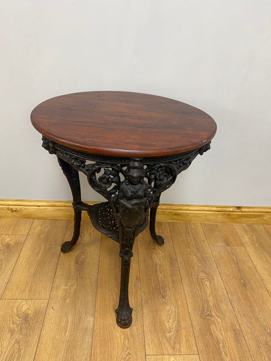 Victorian Cast Iron Table Wooden Top (SKU22)