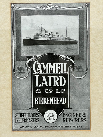 Vintage Black Framed Cammell Laird Advertising Sign (SKU437)