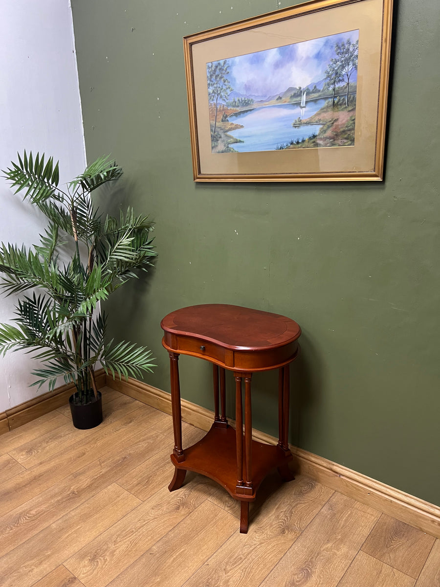 Yew Wood Kidney Shape Side Table (SKU93)