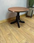 Vintage Circular Hammered Copper Top Coffee/Side Table (SKU223)