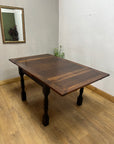 Vintage Draw Leaf Dining Table Black Base (SKU026)