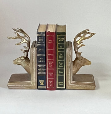 Pair of Gold Effect Stag Bookends (SKU708)