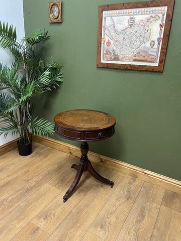 Pedestal Leather Top Drum Table (SKU241)