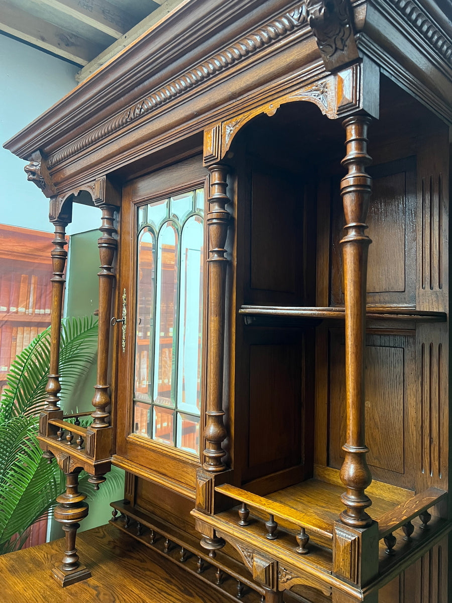 Antique Carved Renaissance Hunt Cabinet (SKU94)