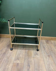 Retro 2 Tier Glass Shelf Hostess Trolly (SKU233)