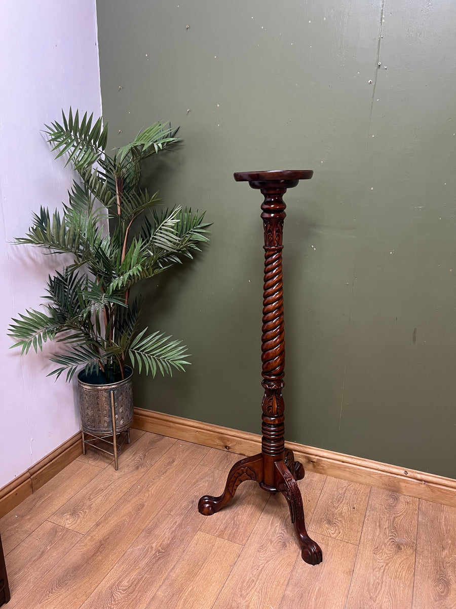 Tall Pedestal Mahogany Vintage Torchere Plant Stand (SKU262)