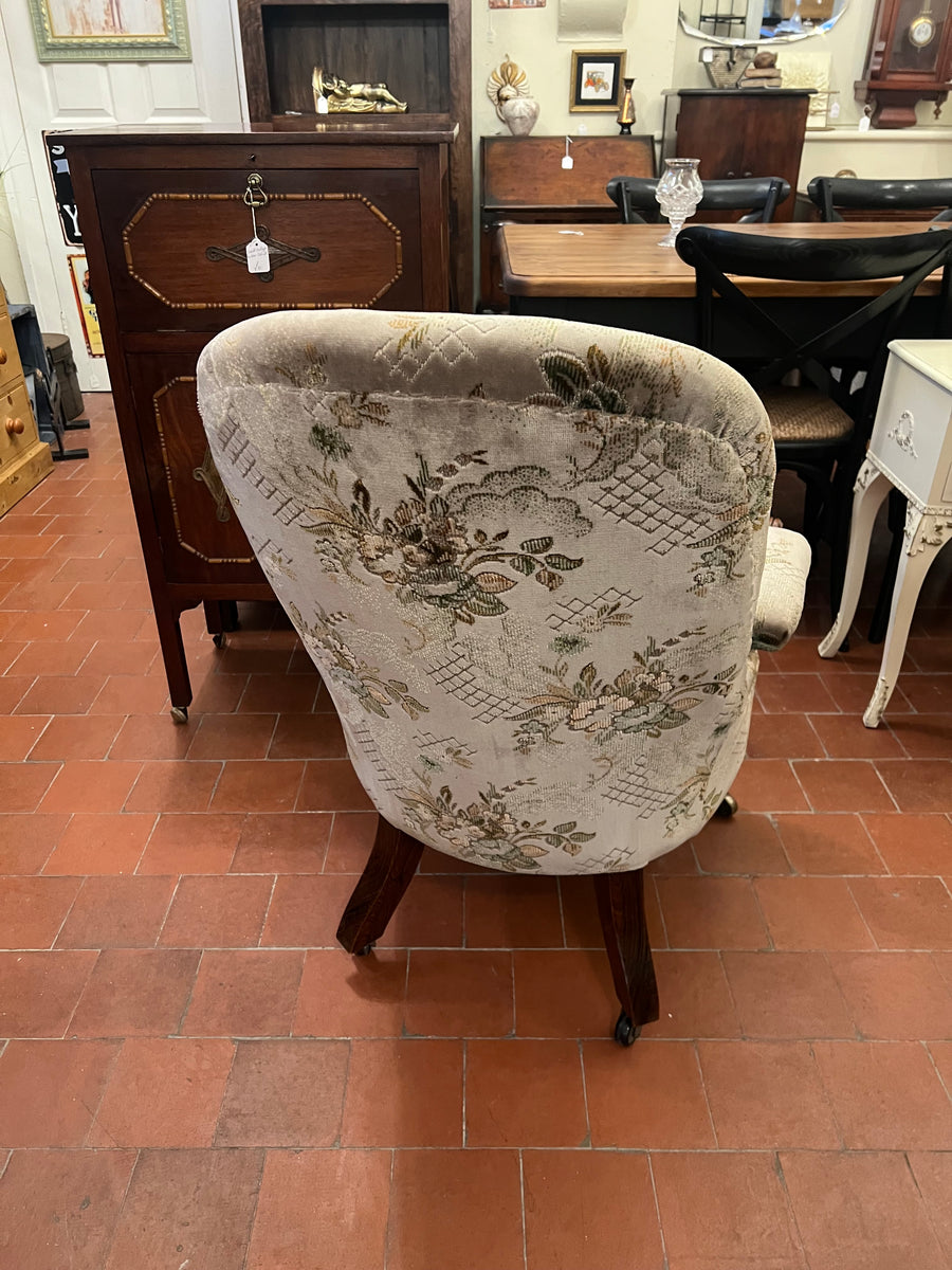 Early Victorian Rosewood Upholstered Arm Chair (SKU253)