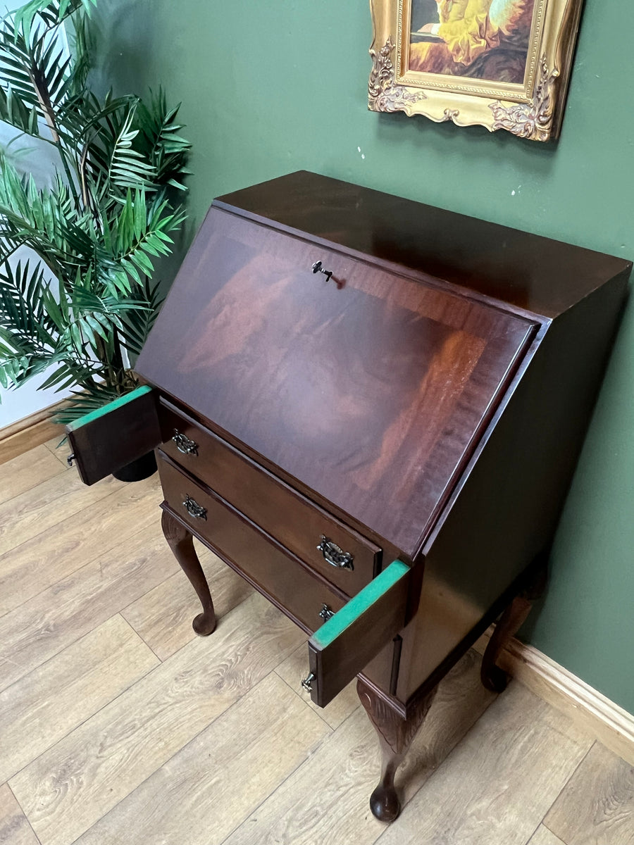 Vintage Mahogany Bureau With Key (SKU132)