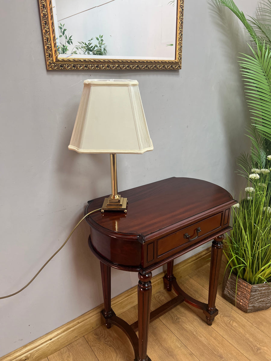 Brass Table Lamp with Pale Cream Shade (SKU518)