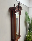 Vintage Mahogany Vienna Style Long Wall Clock (SKU377)