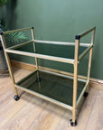 Retro 2 Tier Glass Shelf Hostess Trolly (SKU233)