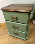 Green Painted Bedside Drawers (SKU182)