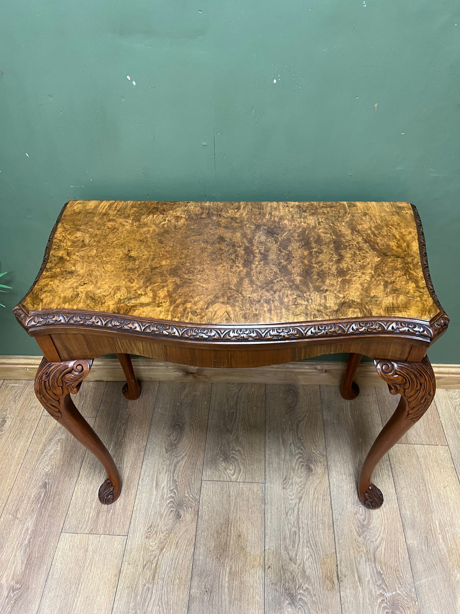 Antique Burr Walnut Card Table (SKU242)