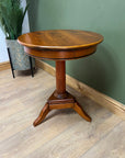 Pedestal Yew Wood Round Side Table (SKU62)