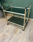 Retro 2 Tier Glass Shelf Hostess Trolly (SKU233)