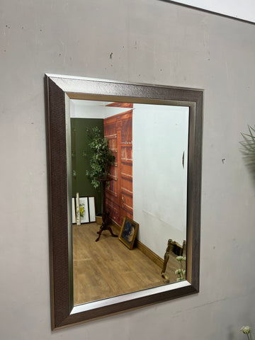 Large Silver Framed Bevelled Mirror (SKU284)