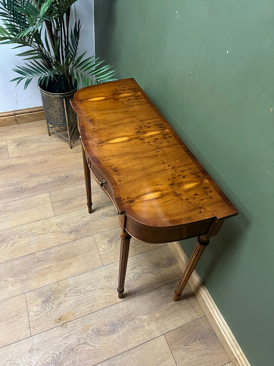 Vintage Reprodux Yew Wood Console Table (SKU229)