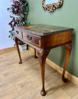 Vintage Burr Walnut Console Table With 2 Drawers (SKU247)