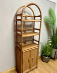 Vintage 3 Tier Bamboo Rattan Bookcase With Cupboard (SKU131)
