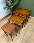 Vintage Yew Wood Nest of 3 Tables (SKU87)