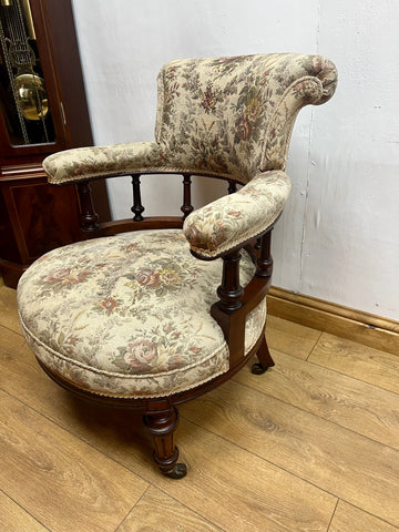 Antique Walnut Framed Upholstered Chair (SKU238)