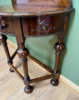 Antique Oak Demi Lune Console Hall Side Table (SKU236)