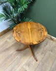 Yew Wood Circular Pedestal Side Table (SKU83)