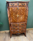 French Marquetry Inlaid Secretaire Marble Top (SKU248)