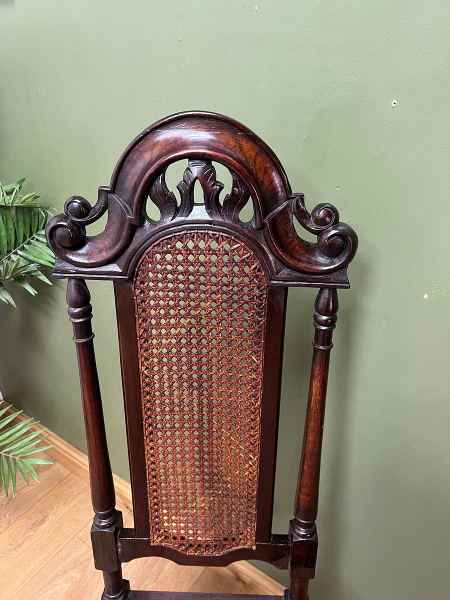 Antique 19th Century Walnut Carolean Style High Back Chair (SKU24)