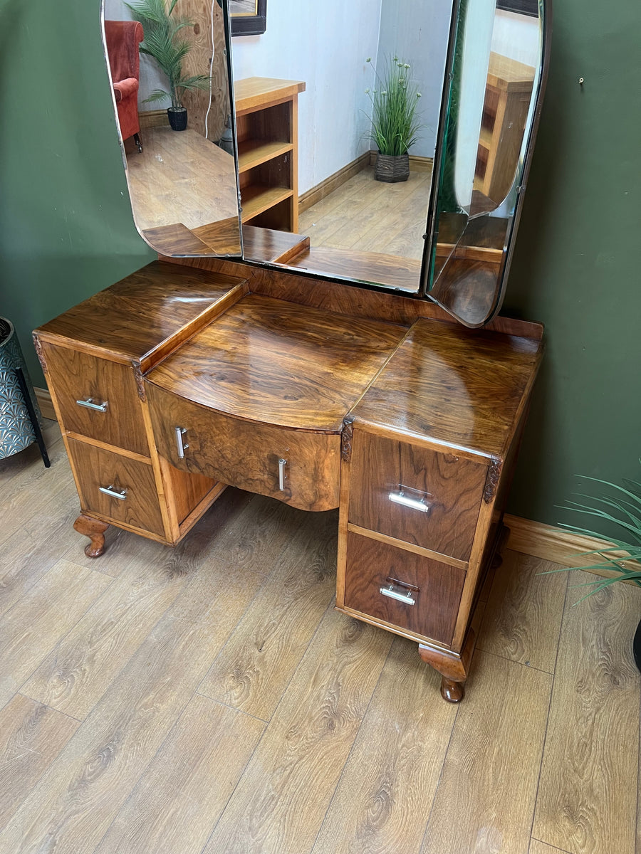 Art Deco Triple Mirror Dressing Table (SKU177)