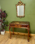 Vintage Burr Walnut Console Table With 2 Drawers (SKU247)