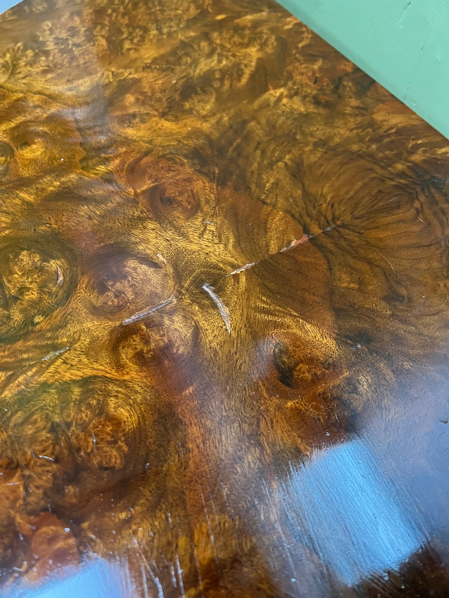 Vintage Burr Walnut Demi Lune Console Table (SKU235)