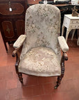 Early Victorian Rosewood Upholstered Arm Chair (SKU253)