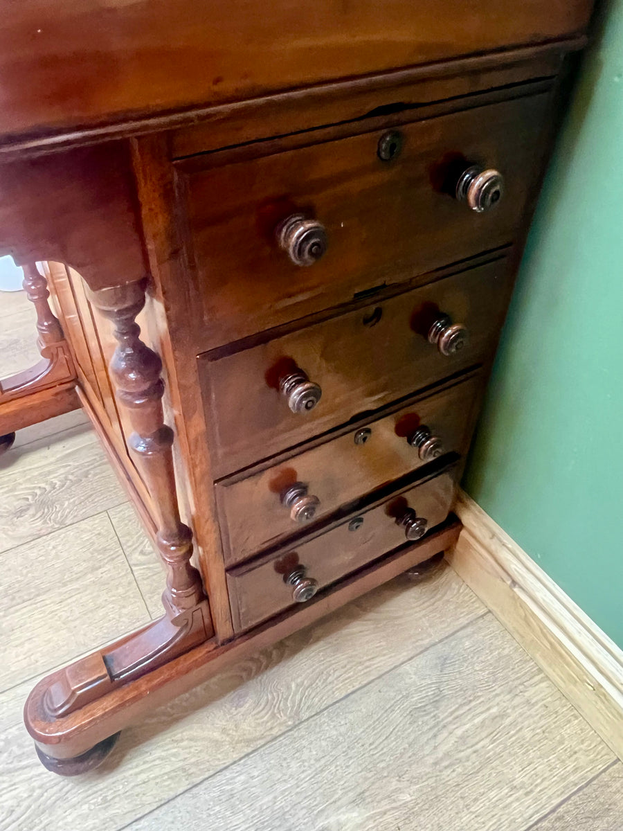 Antique Davenport Desk With Leather Top (SKU134)