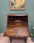 Antique Oak Narrow Bureau With Key (SKU142)