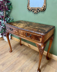 Vintage Burr Walnut Console Table With 2 Drawers (SKU247)