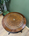 Pedestal Leather Top Drum Table (SKU241)