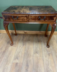 Vintage Burr Walnut Console Table With 2 Drawers (SKU247)