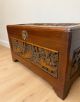 Large Chinese carved wooden storage chest