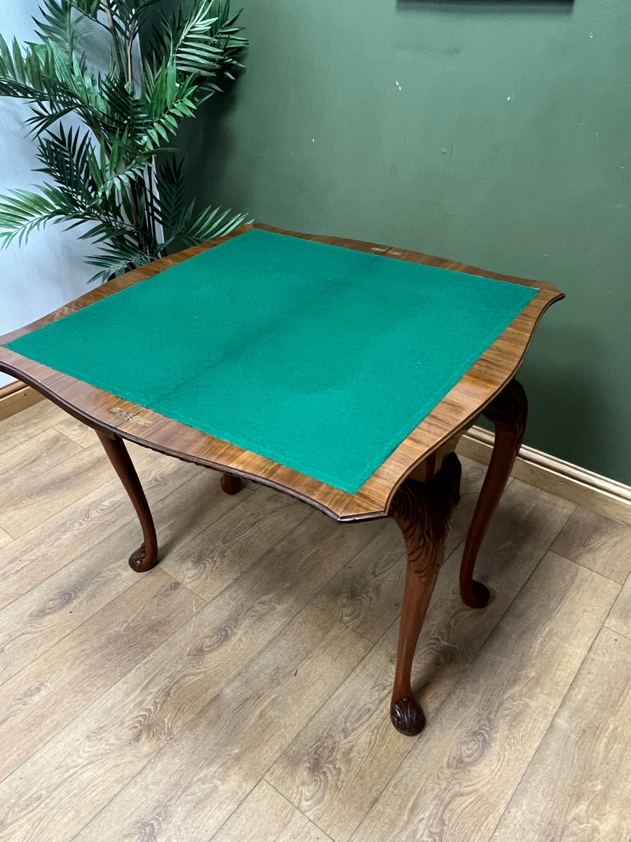 Antique Burr Walnut Card Table (SKU242)