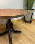 Vintage Circular Hammered Copper Top Coffee/Side Table (SKU223)