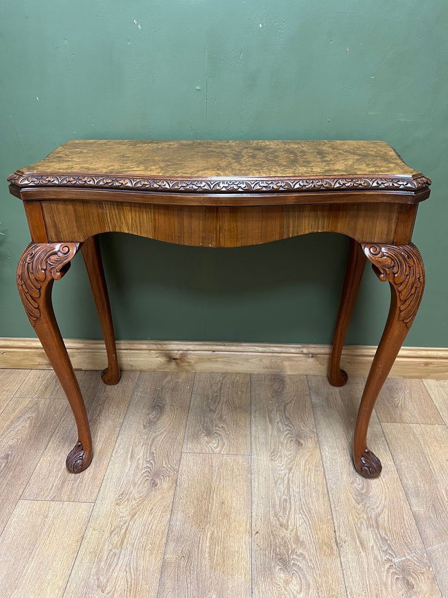 Antique Burr Walnut Card Table (SKU242)