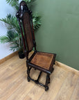 Antique 19th Century Walnut Carolean Style High Back Chair (SKU24)