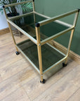 Retro 2 Tier Glass Shelf Hostess Trolly (SKU233)