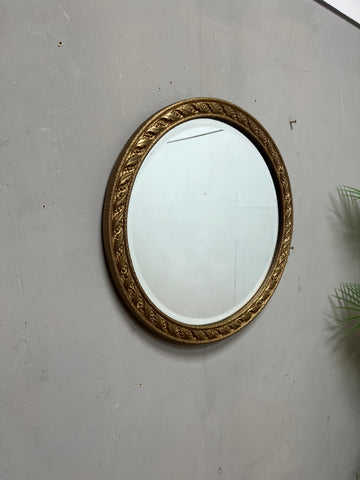 Vintage Round Gold Framed Bevelled Mirror (SKU314)