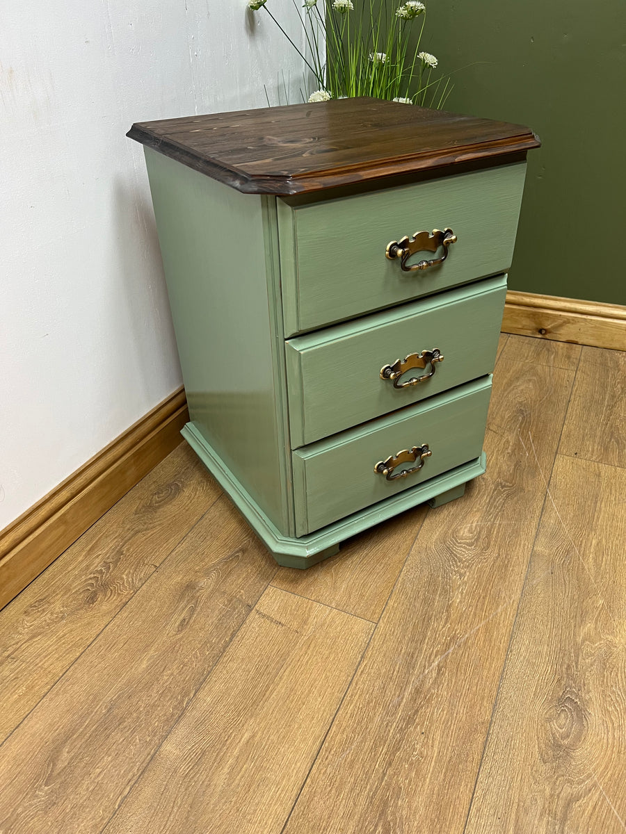 Green Painted Bedside Drawers (SKU182)