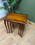 Vintage Yew Wood Nest of 3 Tables (SKU87)