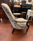 Early Victorian Rosewood Upholstered Arm Chair (SKU253)