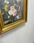 Vintage Deep Gold Framed Floral Wall Art (SKU411)