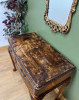 Vintage Burr Walnut Console Table With 2 Drawers (SKU247)